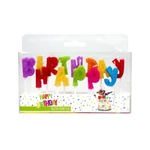 Kép 1/3 - Trendhaus "Happy Birthday" csillogó betűk szülinapi gyertya szett
