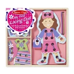 Kép 1/3 - Melissa & Doug Készségfejlesztő játék, Fűzős öltöztető, kislány