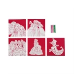 Kép 1/3 - Canenco Disney Princess bársonyos színező szett, 5 db-os