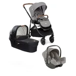 Kép 1/9 - Joie Versatrax babakocsi szett i-Snug2 hordozó Pebble + Signature Ramble mózeskosár Eclipse