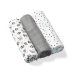 Kép 1/3 - BabyOno textilpelenka színes 3db bambusz szürke 397/02