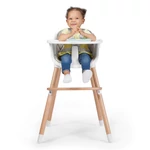 Kép 9/10 - Kinderkraft etetőszék Sienna 2in1 fa lábbal szürke