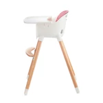 Kép 3/10 - Kinderkraft etetőszék Sienna 2in1 fa lábbal pink