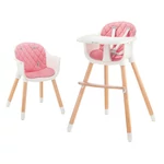 Kép 9/10 - Kinderkraft etetőszék Sienna 2in1 fa lábbal pink