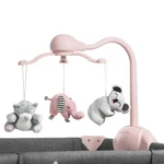 Kép 4/9 - Kinderkraft utazóágy Joy kiegészítőkkel szürke-pink
