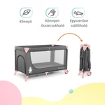 Kép 5/9 - Kinderkraft utazóágy Joy kiegészítőkkel szürke-pink