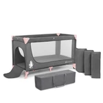 Kép 1/9 - Kinderkraft utazóágy Joy szürke-pink