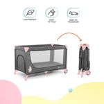 Kép 6/9 - Kinderkraft utazóágy Joy szürke-pink