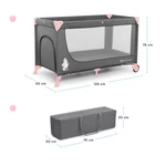 Kép 9/9 - Kinderkraft utazóágy Joy szürke-pink