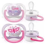 Kép 1/5 - Philips AVENT játszócumi ultra air 0-6hó lány Text 2db