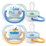 Kép 1/7 - Philips AVENT játszócumi ultra air 0-6hó fiú Text 2db