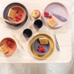 Kép 3/4 - Nattou étkészlet szilikon 4 részes pohárral pink-padlizsán