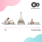 Kép 2/9 - Kinderkraft játszószőnyeg  - Little Gardener játékhíddal sátorral