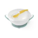 Kép 1/4 - BabyOno tányér - tapadó aljú, fedeles, kanállal zöld 1063/04