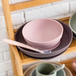 Kép 3/3 - Nattou étkészlet szilikon 3 részes pink-szürke