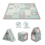 Kép 4/8 - Kinderkraft szivacspuzzle szõnyeg - Luno Shape 30db menta-szürke