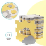 Kép 4/7 - Kinderkraft szivacspuzzle szõnyeg - Luno Shape 30db sárga-szürke