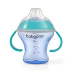 Kép 1/4 - BabyOno itatópohár - csöpögésmentes puha csõrrel 3hó 180ml türkiz 1456/01