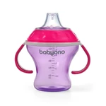 Kép 1/6 - BabyOno itatópohár - csöpögésmentes puha csőrrel 3hó 180ml pink 1456/02
