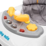 Kép 5/7 - Baby Mix bébikomp kormánykerékkel szilikon kerekek graphit