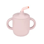 Kép 1/3 - Nattou itatópohár szívószálas szilikon 150ml pink