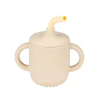 Kép 1/2 - Nattou itatópohár szívószálas szilikon 150ml homok