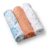 Kép 2/5 - BabyOno textilpelenka színes 3db barack 348/09