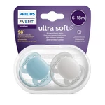 Kép 2/5 - Philips AVENT játszócumi Ultrasoft Premium neutral 6-18hó fiús 2db