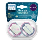 Kép 2/4 - Philips AVENT játszócumi Ultra Air éjszakai 6-18hó lányos 2db