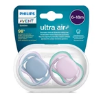 Kép 2/5 - Philips AVENT játszócumi Ultra Air neutral 6-18hó lányos kék 2db