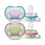 Kép 1/5 - Philips AVENT játszócumi Ultra Air neutral 0-6hó lányos lila 2db