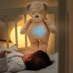 Kép 2/3 - Nattou éjjeli fény zenélő plüss Sleepy maci bézs