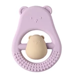 Kép 1/2 - Nattou rágóka szilikon Mackó mama lila