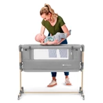 Kép 9/10 - Kinderkraft babaöböl Neste Grow 2in1 világosszürke-melange fa hatású