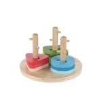 Kép 2/6 - Zopa fa játék puzzle geometriai formák montessori