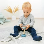 Kép 8/10 - Zopa fa játék gyûrûtorony kék