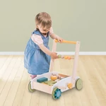Kép 5/7 - Zopa fa járássegítő kiskocsi játékkockákkal