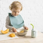 Kép 2/4 - Nattou étkészlet szilikon 4 részes ivópohárral zöld