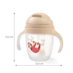 Kép 8/9 - BabyOno itatópohár szívószállal füllel 240ml bézs 1464/04