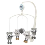 Kép 1/4 - Baby Mix zenélő-forgó kis maci szürke
