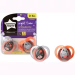 Kép 2/4 - Tommee Tippee játszócumi CTN Night 2 db 0-6 hó neon narancs-szürke