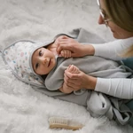 Kép 5/5 - BabyOno fürdõlepedõ kapucnis 100x100cm szürke 1552/03