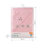 Kép 4/6 - BabyOno fürdõlepedõ kapucnis bambusz 100x100cm egérfülekkel rózsaszín 1553/01