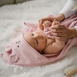 Kép 5/6 - BabyOno fürdõlepedõ kapucnis bambusz 100x100cm egérfülekkel rózsaszín 1553/01