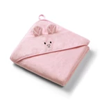Kép 1/6 - BabyOno fürdõlepedõ kapucnis bambusz 100x100cm egérfülekkel rózsaszín 1553/01