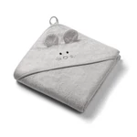 Kép 1/6 - BabyOno fürdőlepedő kapucnis bambusz 100x100cm egérfülekkel szürke 1553/03