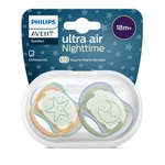 Kép 2/6 - Philips AVENT játszócumi ultra air éjszakai 18hó neutral 2db