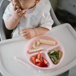Kép 4/9 - BabyOno tányér szilikon tapadó aljú háromrekeszes rózsaszín 1482/02