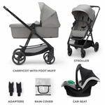 Kép 2/10 - Kinderkraft babakocsi többfunkciós NEWLY 3in1 MINK PRO szürke