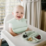 Kép 7/8 - BabyOno tányér szilikon tapadó aljú háromrekeszes menta 1482/03